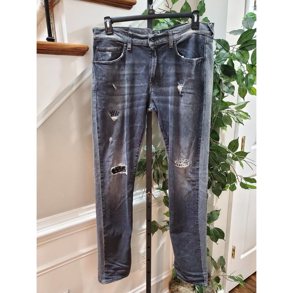 PRPS Le Sabre Men Grey Denim Cotton High Rise Slim Tapered Fit Casual Jeans 36